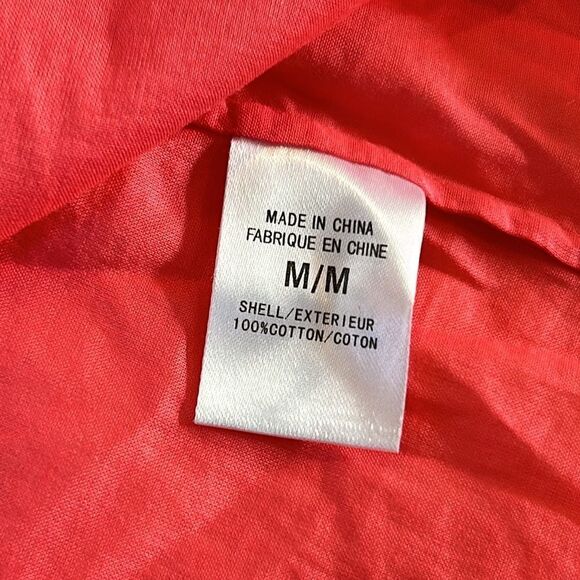 Theory 100% cotton pleaded tuck front coral tunic blouse, size medium - Picture 8 of 10